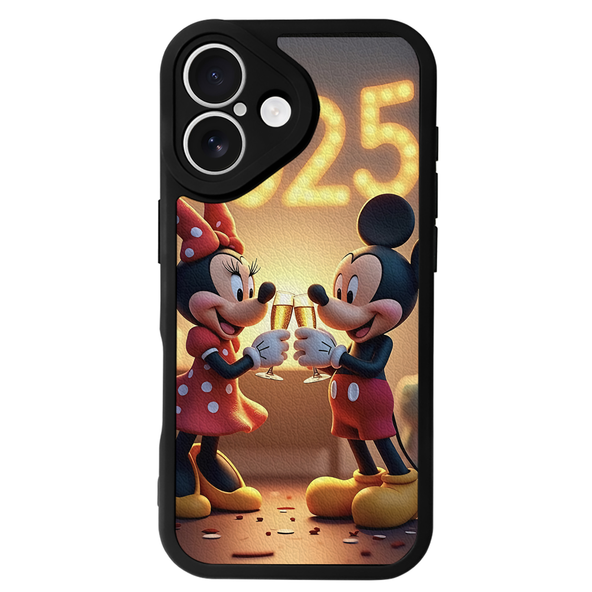 （画像用） ミッキーマウス Mickey Mouse 【iPhone 16シリーズ対応】シリコンスマホケース（レザー調） 材質：シリコン